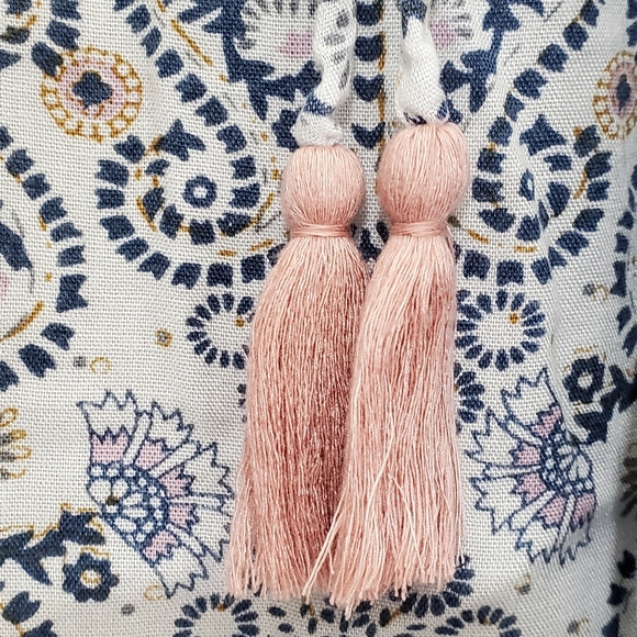 World Market Mira Kaftan Dress Blue Pink & Cream Paisley size S/M - Picture 5 of 7